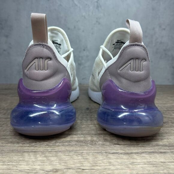 Nike~Women’s~Air Max 270 Sail Pumice Space Purple/Cream Running Shoes~Size 9 - Picture 4 of 8